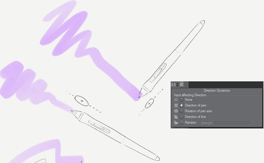 Clip Studio Paint : Direction of Pen